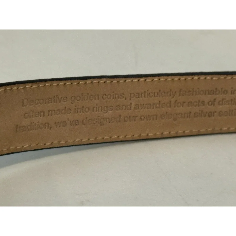 VTG Brighton Museum Collection Brown Leather Belt Greco Roman‎ Coin Med 33